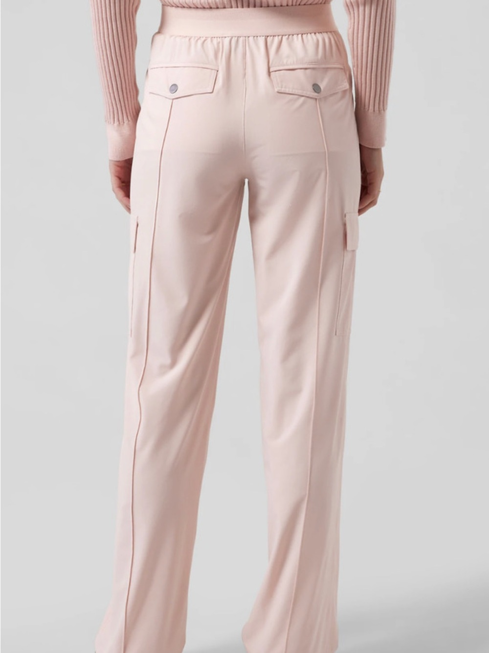 Athleta Pink Vienna Cargo Straight Leg Pants in Pink Orchid.